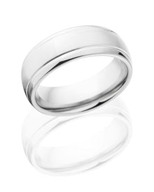 8mm Cobalt Rings, Two-Tone look Cobalt Band, Wedding Bands