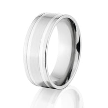 Two-tone Wedding Rings: Cobalt & Silver Band