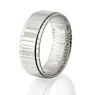 One-of-a-kind Wedding Rings, 10mm Damascus Steel Ring