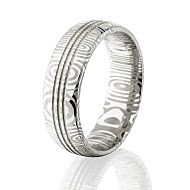 8mm Damascus Wedding Ring, Damascus Steel Jewelry