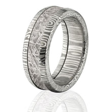 Meteorite Ring Crafted With Gibeon Meteorite And Damascus Steel