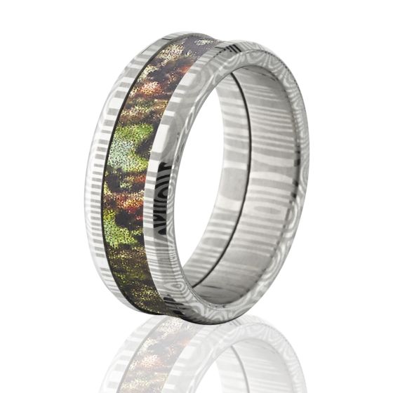 Damascus Camo Rings: Obsession Men's Rings, Camo Band