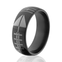Laser Two-Tone Football Rings With Yardage Lines