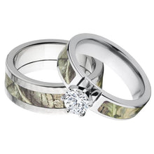 Outdoor RealTree AP Green Camouflage Wedding Ring Set