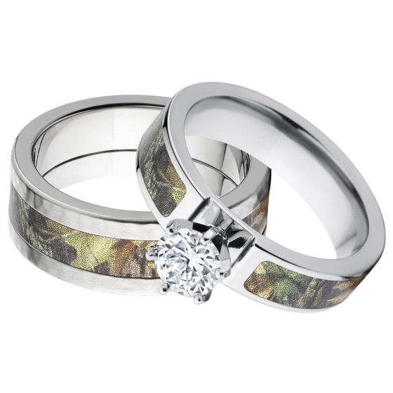 Matching Mossy Oak New Break Up Camo Wedding Rings