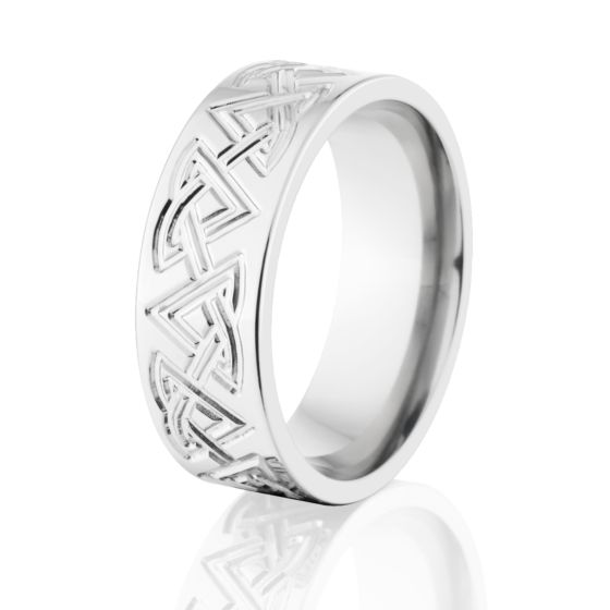 8 Flat Cobalt Ring, Cobalt Celtic Designs, Polish Finish
