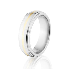 Cobalt & Gold Two Toned Wedding Bands, 6mm Wide