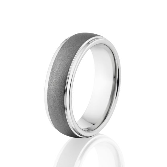 Premium Cobalt Wedding Rings: 6mm Sanbdblat