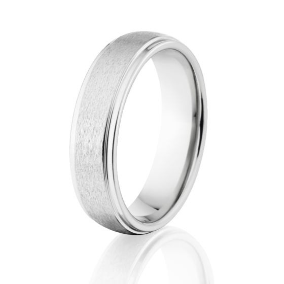 Cobalt Wedding Bands: Stone Finish Cobalt Ring