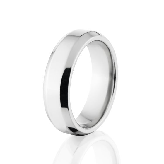 Cobalt Wedding Bands, Beveled Cobalt Chrome Ring
