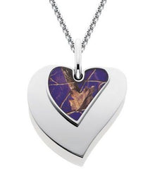 Purple Camo Heart Pendant, Purple Camo Necklace, Camo Jewelry