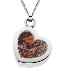 Official Realtree Camo Necklace, Heart Necklace, Camo Jewelry