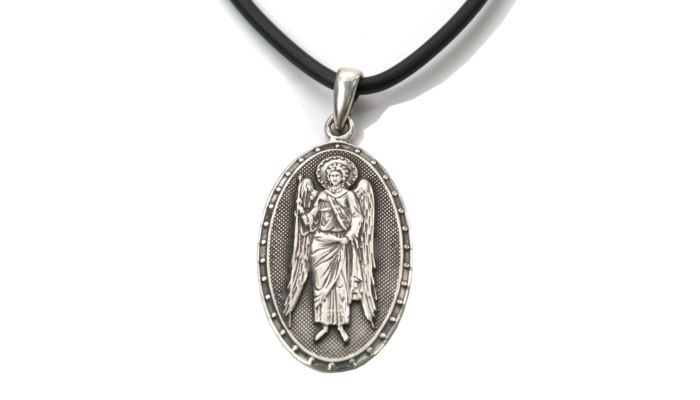 Saint Gabriel Silver Pendant, Catholic Jewelry, Gabriel Necklace