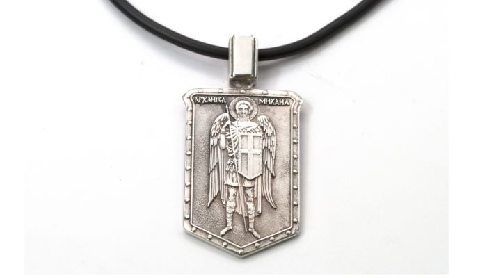Saint Michael Silver Pendant, St Michael Catholic Jewelry